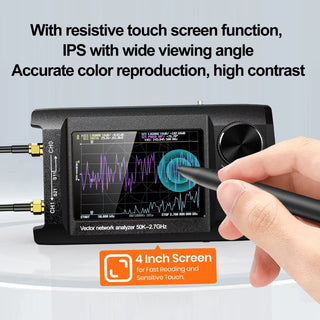 4Inch Upgraded NanoVNA Plus 50kHz-2.7GHz Handheld Vector Network Analyzer
