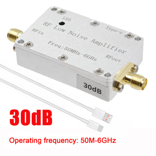 50m-6GHz Radio Frequency Amplifier 30dB High-Gain Front LNA Low Noise Signal
