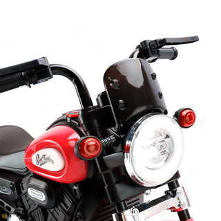 Red 6V Kids Ride-On Motorcycle w/ Dual Drive & Sounds
