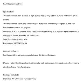 Front Tire Super Hump 896584000-143 Rear Tire 896584000-082 For Poolvergnuegen