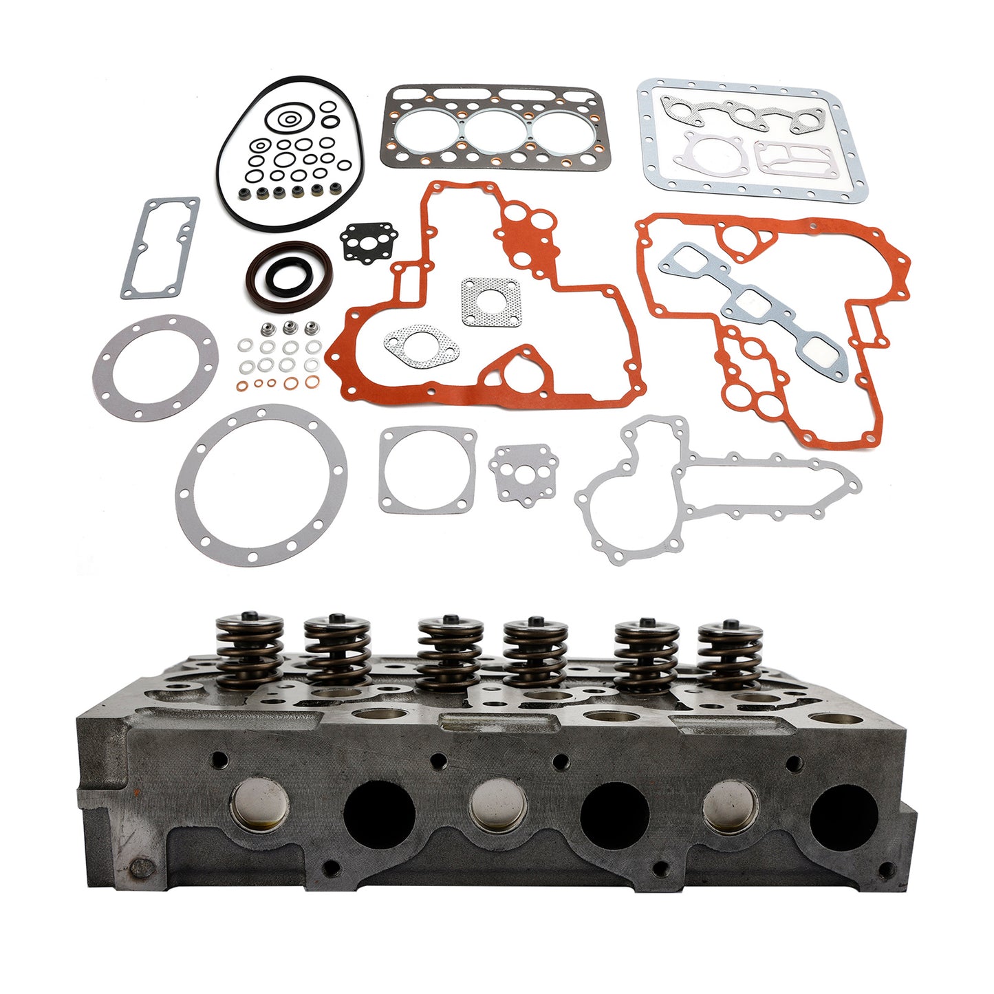 Complete Cylinder Head With Valve Spring & Gasket Kit For Kubota D1402 Engine Generic