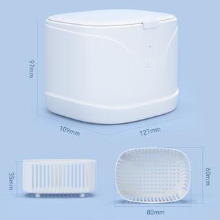 Ultrasonic Jewelry &amp; Retainer Cleaner, 46 kHz, 5‑Min Timer, 220 ml SUS304
