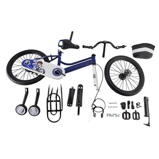18" Kids Bike for Boys and Girls with auxiliary wheels & Rack Dark Blue
