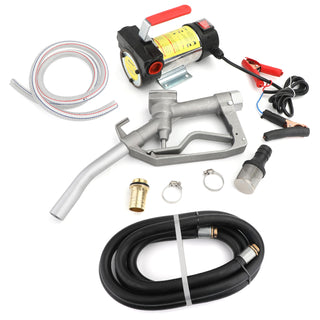 Electric Fuel Transfer Pump Diesel Kerosene Oil Commercial Auto 12V DC w/Nozzle