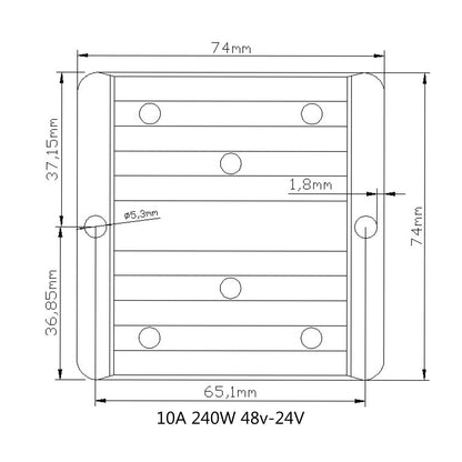 WaterProof 48V to 24V 10A 240W Step Down DC/DC Power Converter Regulator Generic