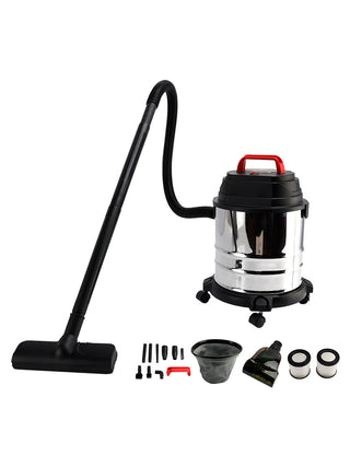 5 Gallon Steel Stainless Wet/Dry Canister Vac Shop Vacuum Cleaner 1800W