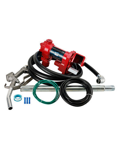 20GPM DC12V Fuel Transfer Pump Gasoline With Nozzle Kit Gas Diesel Kerosene Red