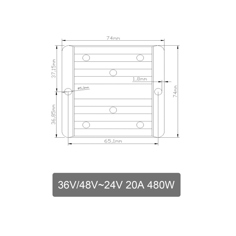 WaterProof 36V/48V to 24V 20A 480W Step Down DC/DC Power Converter Regulator Generic