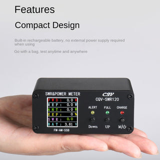 1.8MHz-54MHz Standing Wave Meter 240*240 Full Color Display 0.5-120W Power meter