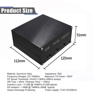 SDR Receiving Switching Antenna Sharing Transceiver TR Switch Box 100W DC 160MHz