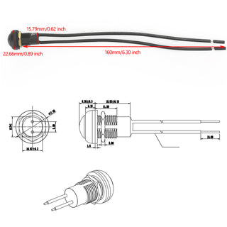 1Pcs Waterproof Momentary Reset ON/OFF Push Button Round Switch with Wire Black