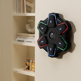 Colorful LED Music Punching Machine with Gloves – Bluetooth Boxing Trainer Wall-Mounted for Adults Perfect for Home & Office Workouts