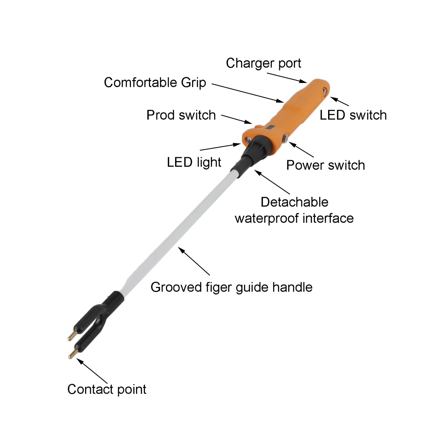 Livestock Prod Stick With Led Light Rechargeable Electric Repelling Rod For Pig