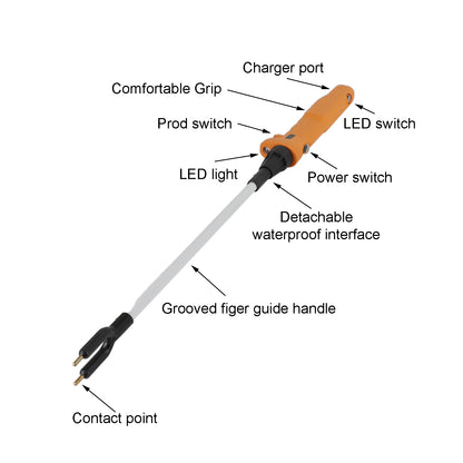 Livestock Prod Stick With Led Light Rechargeable Electric Repelling Rod For Pig