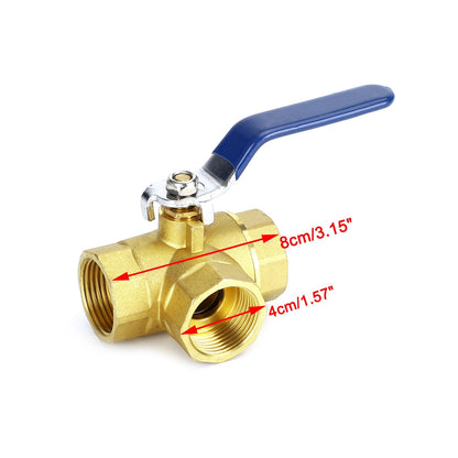 1" 3 Way Ball Valve Female L Port Vinly Insulation Handle 600 WOG DN25 Generic