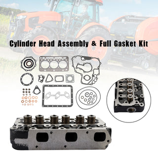 Complete Cylinder Head & Full Gasket Kit Compatible With Kubota D722 Engine