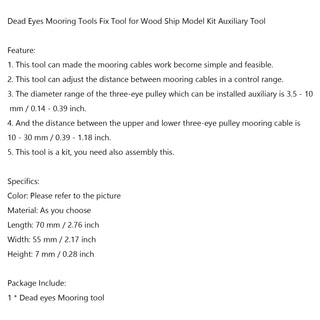 Dead Eyes Mooring Tools Fix Tool for Wood Ship Model Kit Auxiliary Tool A