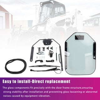 Front Door Glass kit 7120402 7120401 For Bobcat Skid Steer Loaders S450 S510