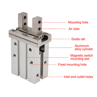 For SMC MHZ2-20D 20mm Parallel Air Gripper Cylinder Bore Pneumatic Part Finger