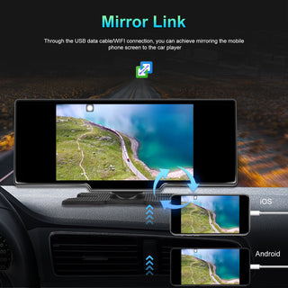 10.26"Portable Bluetooth Car Navigation Carplay HD Large Touch Screen AHD Camera