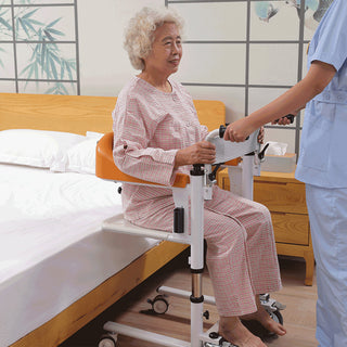 Patient Chair Transferred Lift Wheelchair w/180° Split Seat and Bedpan 440 lb