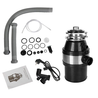 Garbage Disposal 3/4 HP 2800 RPM Under Sink Kitchen Food Waste Disposer w/ Plug