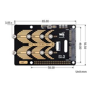 Raspberry Pi 5 PCIe Dual Channel M.2 Rotary Board Nvme Protocol Write Faster