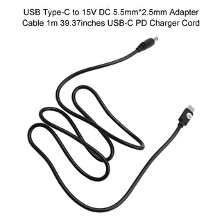 15 Volt USB to 15V Adapter 5.5mm*2.5mm 1m 39.37inches PD Charger Cord Cable