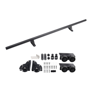 3.3FT Round Tube Rolling Library Sliding Ladder Hardware Kit with Brake