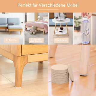 Beige Self-Stick Furniture Felt Pads 1 inch for Hard Surfaces 160 pieces one