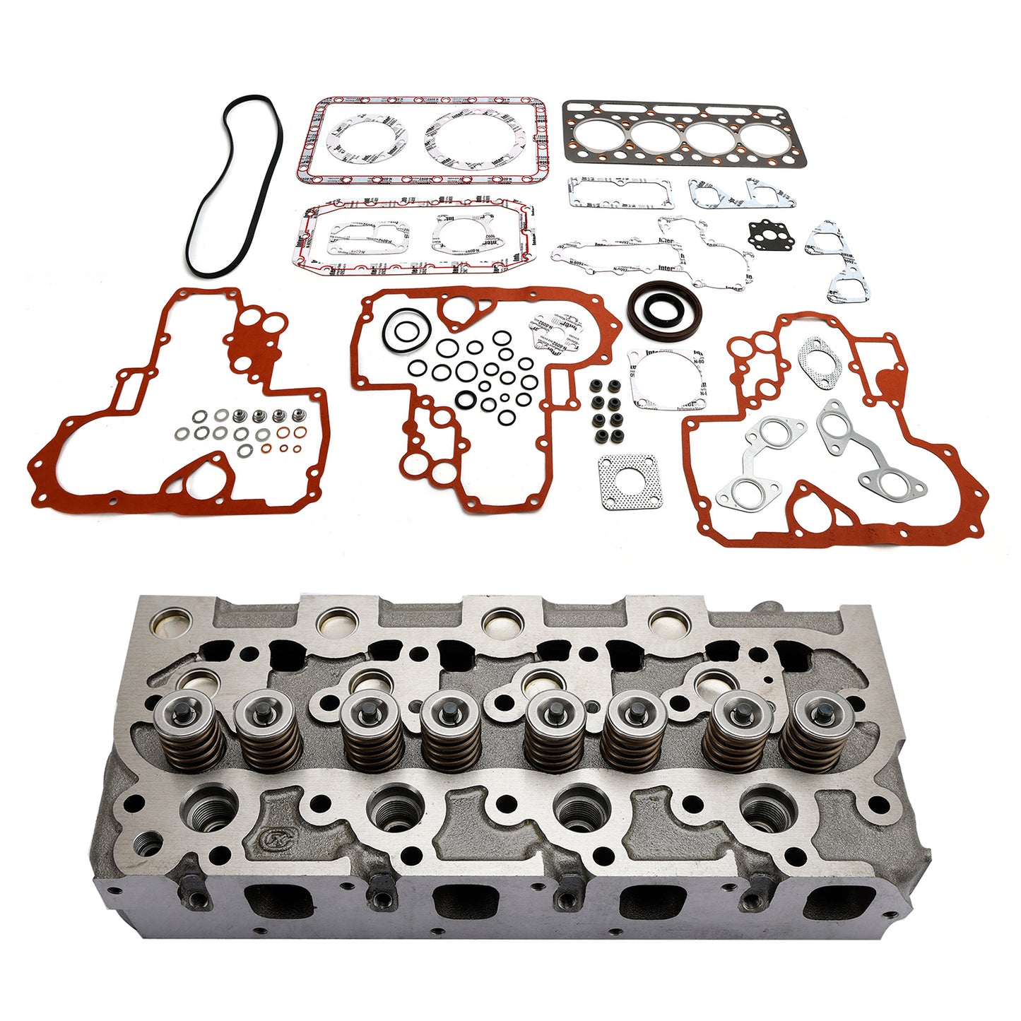 Complete Cylinder Head With Valve Spring & Gasket Kit For Kubota V1702 Engine Generic