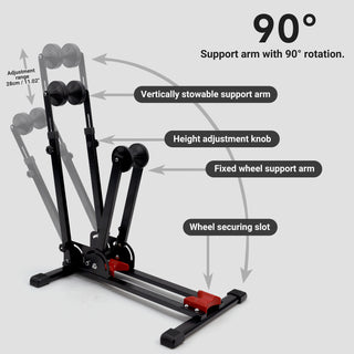 Folding Bike Parking Stand – Adjustable Storage Rack for 24"–29" Mountain, Road & Cruiser Bikes