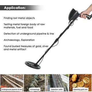 Shovel + Headphone + Metal Detector Gold Digger Hunter Waterproof Deep Sensitive