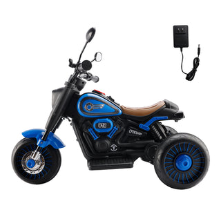 3Wheel 6V Kid Ride On Motorcycle Electric Toy With Colorful Light And Music Blue