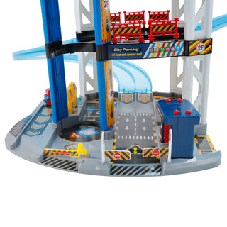 Intelligent Electric City Seven Floor Track Parking Lot Toy With 4 Cars For Kid Toy