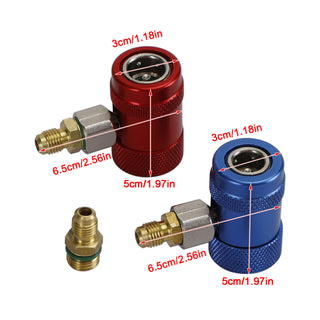 A/C Quick Coupler Adapter Manifold Connector 1/4" Sae Hvac High&Low Side