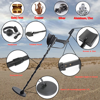 7.8" Hunter Deep Sensitive Metal Detector + Shovel + Earphone Waterproof