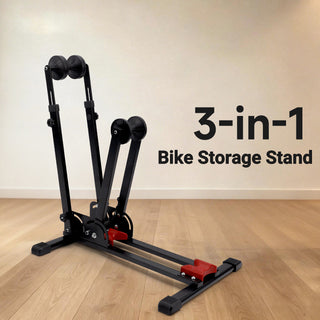 Folding Bike Parking Stand – Adjustable Storage Rack for 24"–29" Mountain, Road & Cruiser Bikes