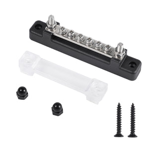 6 Way Blade Fuse Box Block Auto Marine Boat Holder Cover 12V Bus Bar Kit Black