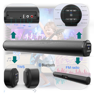Bluetooth Wireless 3D Surround Sound Bar 4 Speaker Home Subwoofer TV Theater