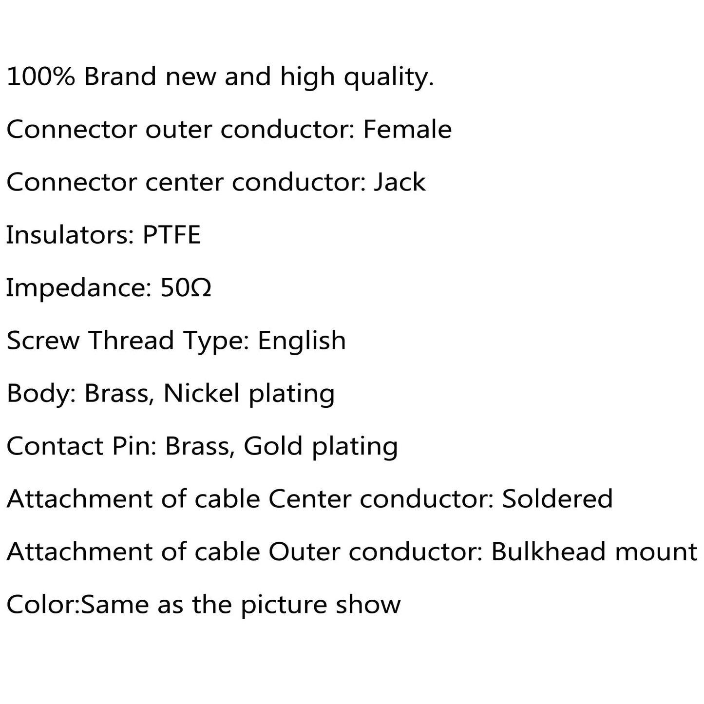 10Pcs Connector BNC Female Jack Bulkhead Solder Panel Mount Straight Generic