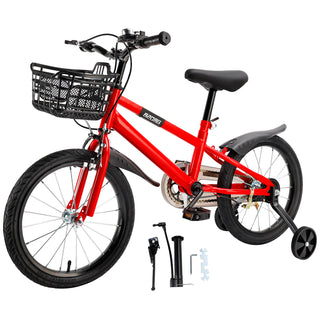 14"/16"/18" Children Bicycle Toddlers Bike with Training Wheels Basket Kickstand