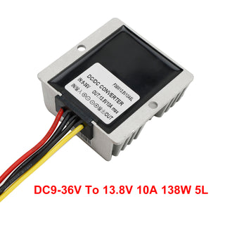 Waterproof DC 9-36V To DC 13.8V 10A Voltage Stabilizer Car Power Supply Regulator