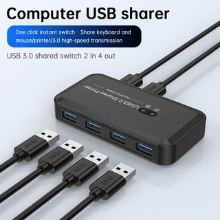 USB3.0 Switcher 2-Input 4-Output Dual Computers Share Printer Peripheral Switch