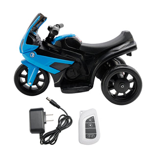 3Wheel 6V Kid Ride On Motorcycle Electric Toy With Remote Control LED Light Blue Toy