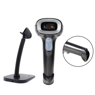 Automatic 2-in-1 USB Barcode Scanner – 1D & 2D Code Reader with Stand for Retail, POS, Inventory
