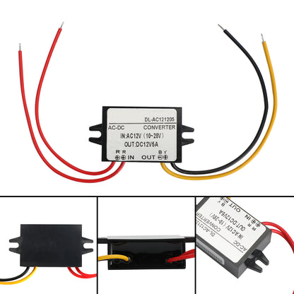 Waterproof Step Down Volt Converter AC12V To DC12V AC-DC Power Module 5A Generic