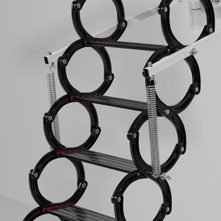 11.8FT 13 Steps Electirc Acctic Ladder Aluminum Folding Remote For Loft Home