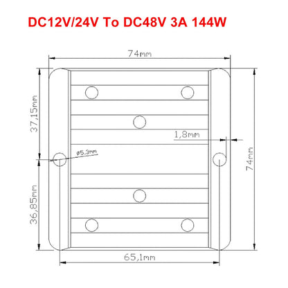 DC-DC 12V/24V-48V 3A 144W Step Up Car Power Supply Converter Regulator Waterproof Generic