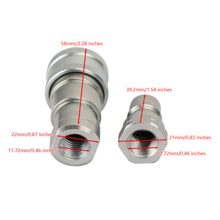 1 Sets 1/4" NPT ISO 7241-B Quick Disconnect Hydraulic Couplings / Couplers